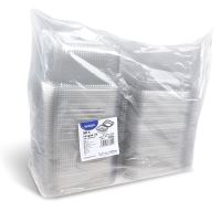 Miska hranatá, průhledná s vypouklým víčkem (rPET)  2000+450 ml [50 ks] (1)