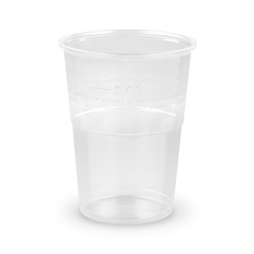 Kelímek na pivo průhledný 0,4 l (PP) prům. 9,5 cm [50 ks]