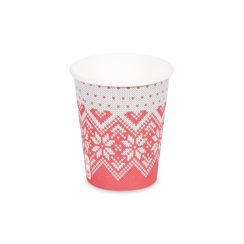 Papírový kelímek "Zimní období"M 280ml (PAP/PE) pr.80mm[50ks]-obsah uveden po vrch kelímku