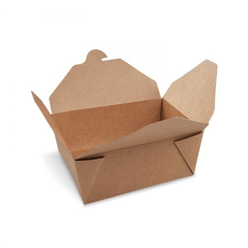 Food box  nepromastitelný kraft `M` (PAP/PE) 150 x 120 x 65 mm 1300ml [50 ks]