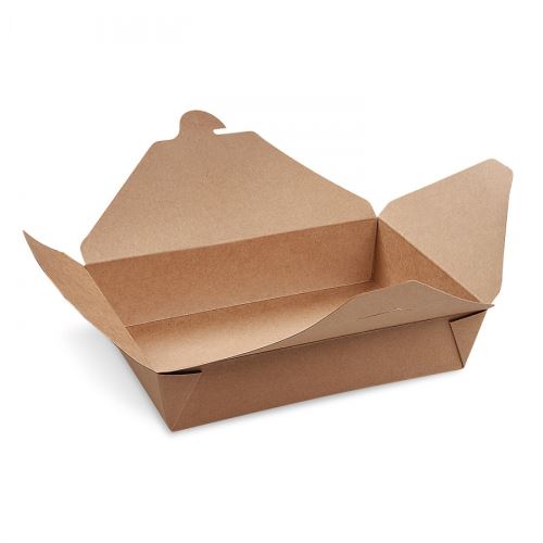Food box  nepromastitelný kraft `L` (PAP/PE) 195 x 138 x 48 mm 1400ml [50 ks]