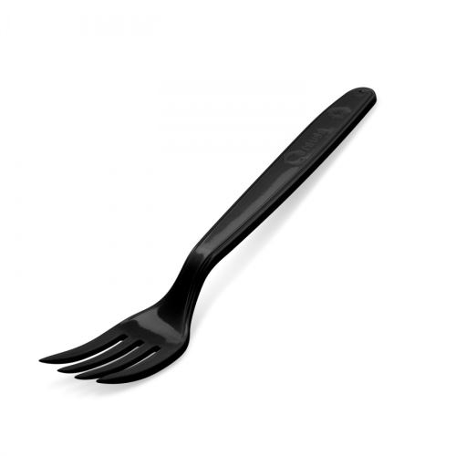 Vidlička černá (PP) znovu použitelná, 18,5cm [50 ks]