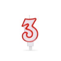 Číslová svíčka "3" 75 mm [1 ks]
