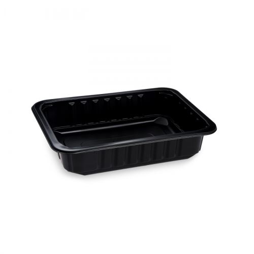 Menu mísa  nedělená 1400ml (PP) 227x178x50mm, černá [320 ks]