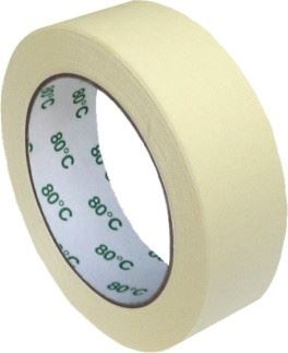 Lepící páska krepová, bílá 50 m x 30 mm (do +80°C) [1 ks]