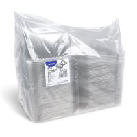 Miska hranatá, průhledná s víčkem (rPET)  2000 ml [50 ks] (1)