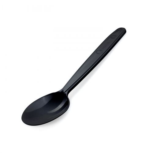 Lžíce černá (PP) znovu použitelná, 18,5cm [50 ks]