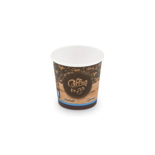 Papírový kelímek,,Coffee to go,, 110ml, XS (prům.62mm) (50ks)-obsah uveden po vrch kelímku