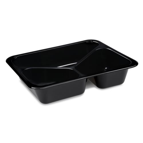 Menu vanička (PP) 3-dílná 227x178x49mm, černá [50ks]