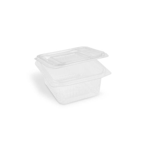 Miska hranatá, průhledná s víčkem (rPET)  500 ml [50 ks]