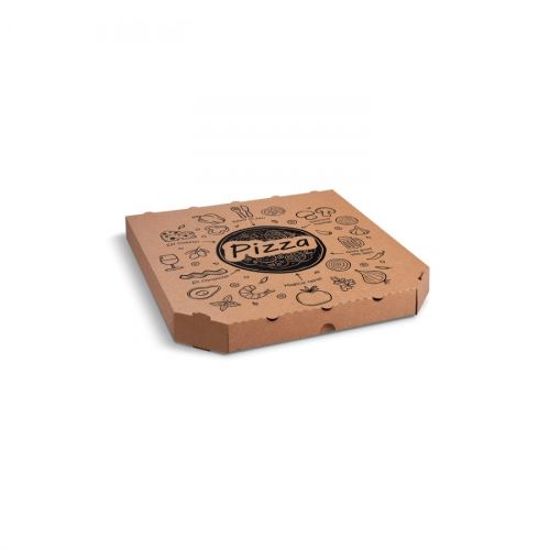 Krabice na pizzu, kraft (PAP)  32 x 32 x 3 cm [100 ks]