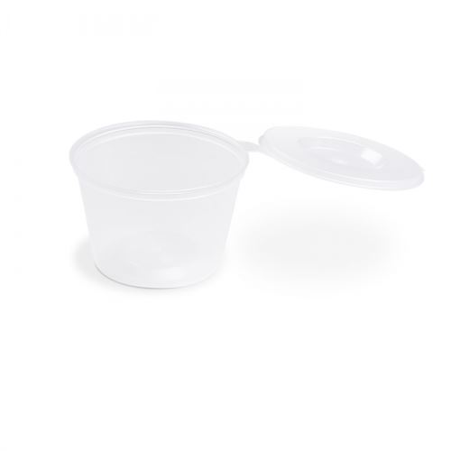 Dressingová miska průhledná s integrovaným víčkem 120ml (PP) [50 ks]