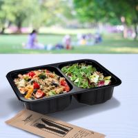 Menu mísa  nedělená 1400ml (PP) 227x178x50mm, černá [320 ks] (2)